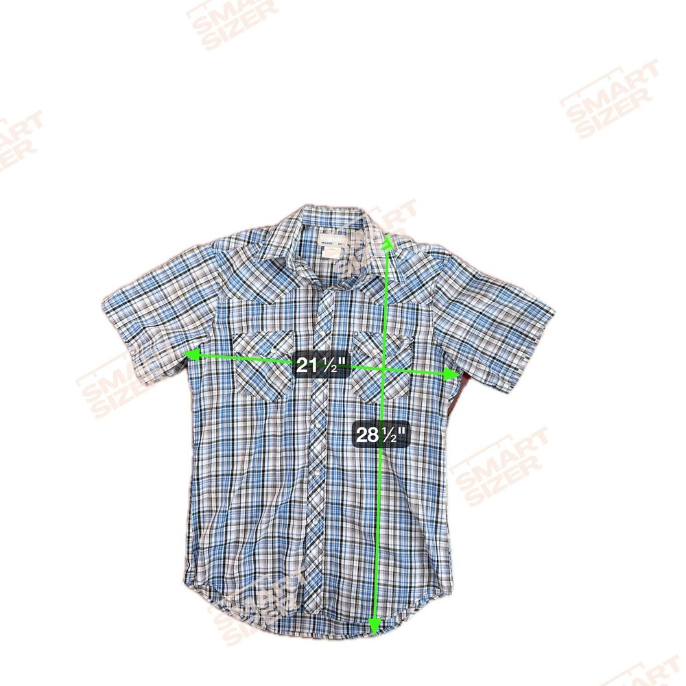 Wrangler Wrancher Western Plaid Short Sleeve Shirt Mens Medium Blue Black Purple - Picture 4 of 4
